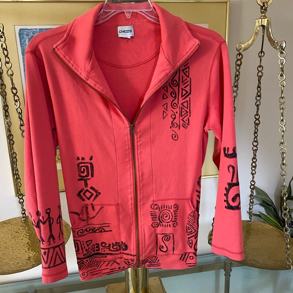 Chico’s zip front sweat shirt